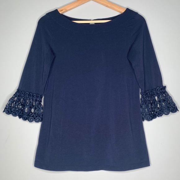 Lilly Pulitzer Blue Waverly 3/4 Bell Sleeves Lace - Picture 11 of 11